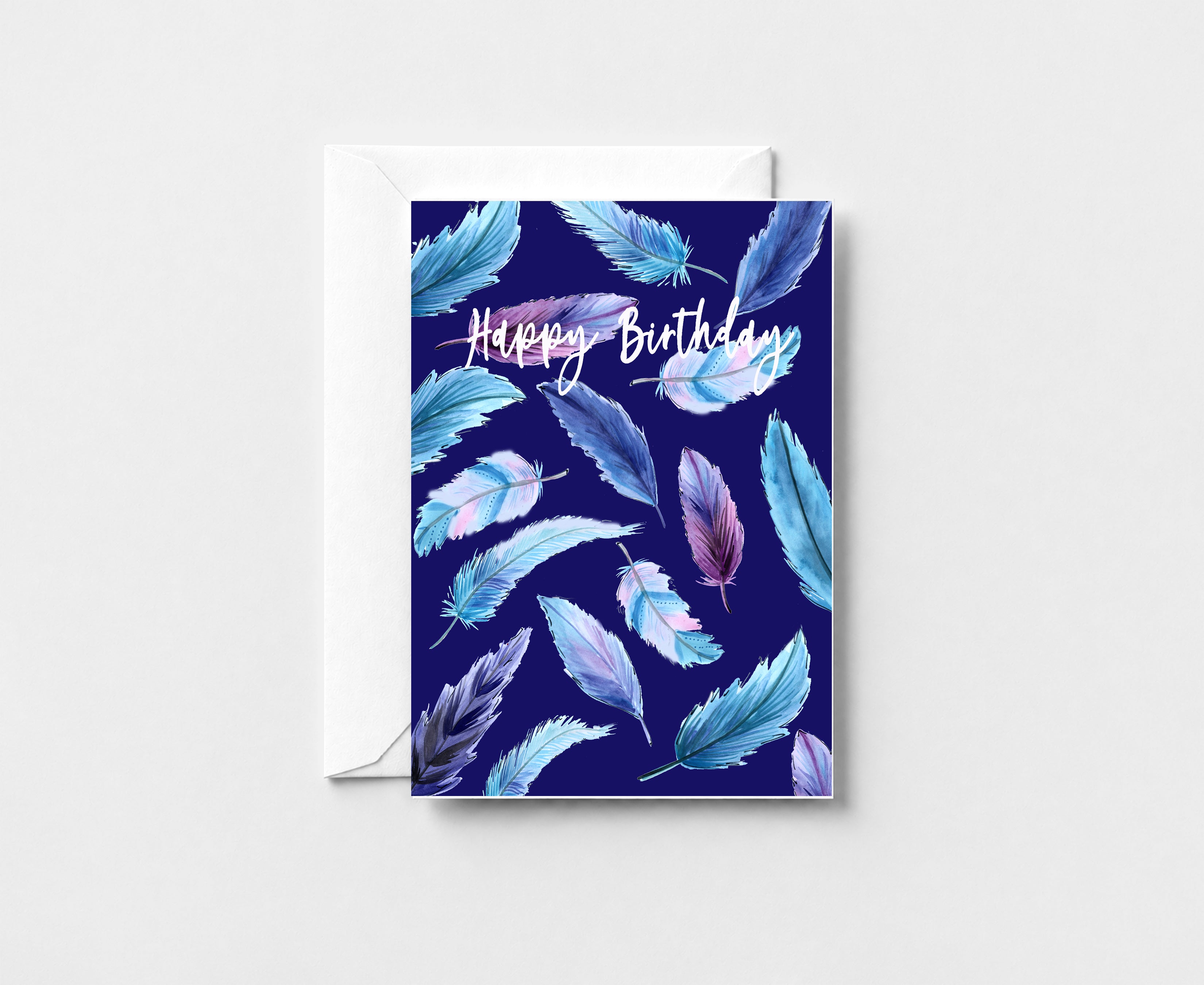 Happy Birthday Feather 2 Greeting Card GC021