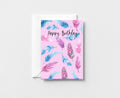 Happy Birthday Feather 3 Greeting Card GC022