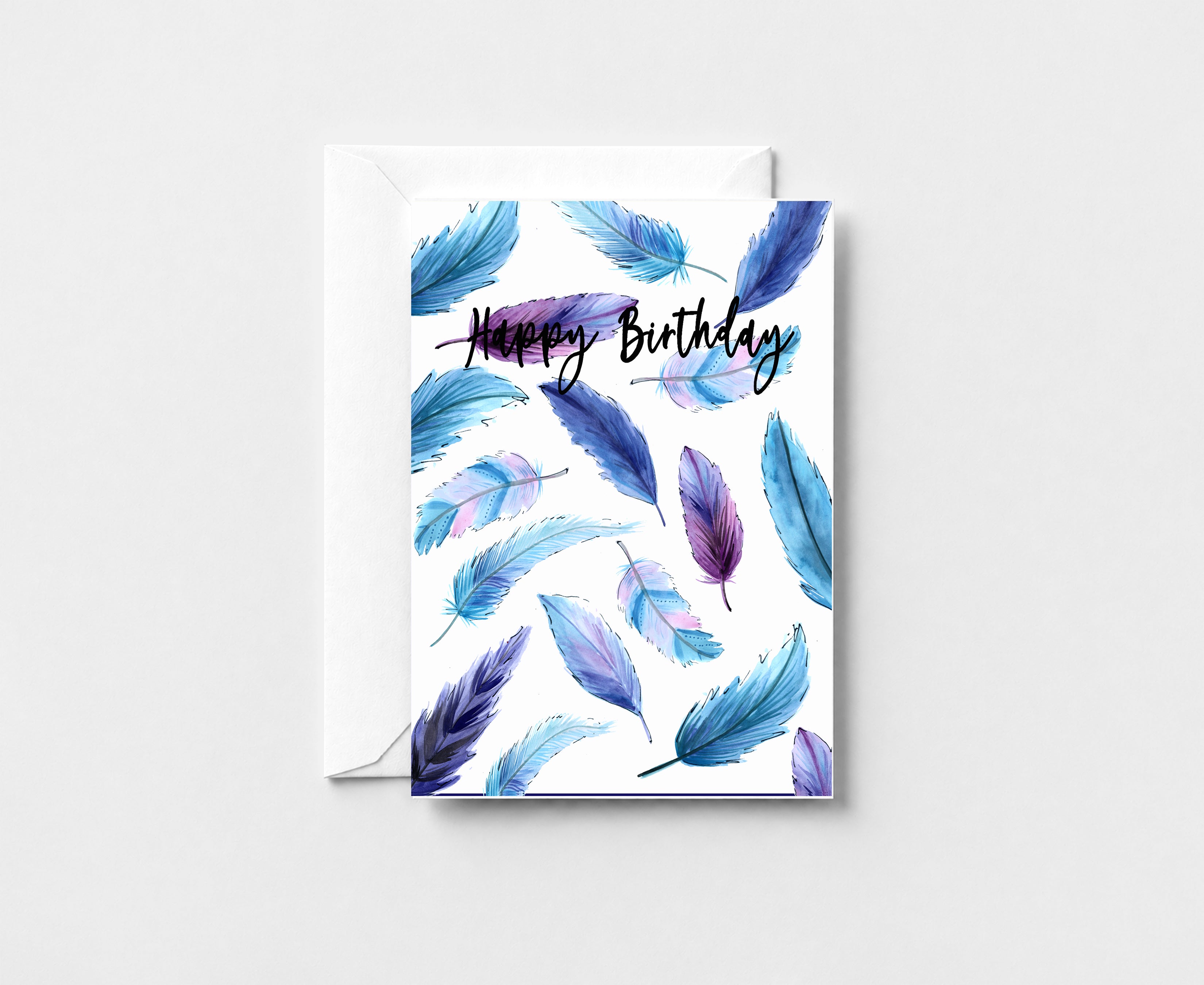Happy Birthday Feather 4 Greeting Card GC023