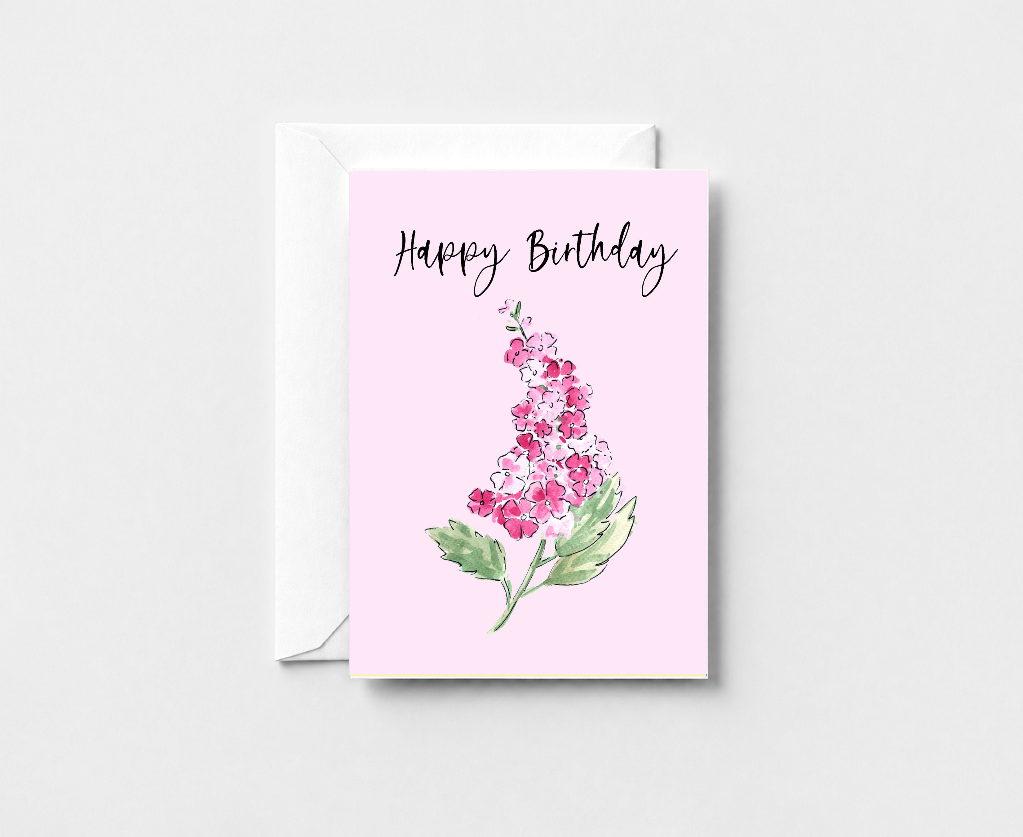 Happy Birthday Lilac Bloom Gretting Card GC026