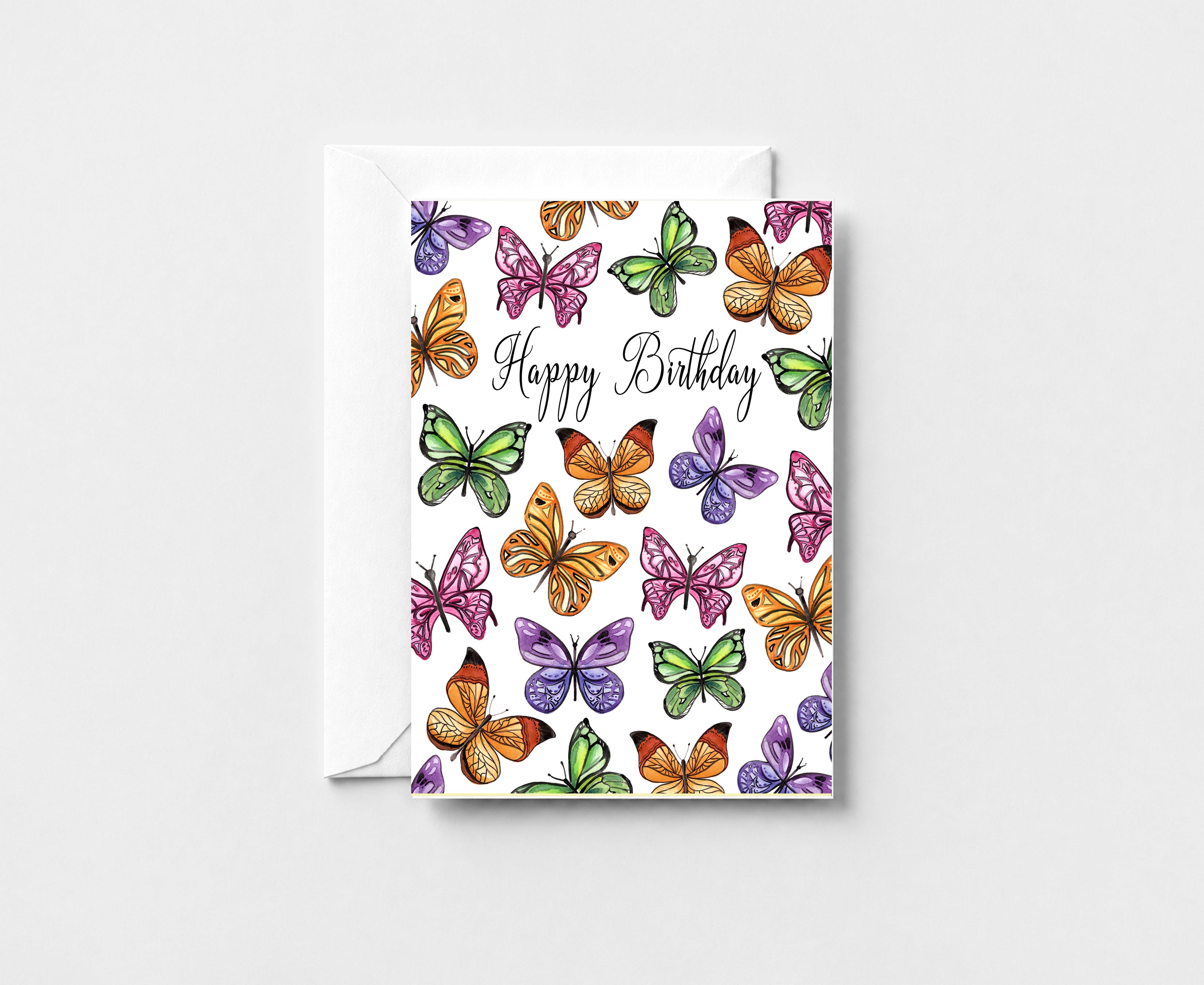 Happy Birthday Butterflys Greeting Card GC032