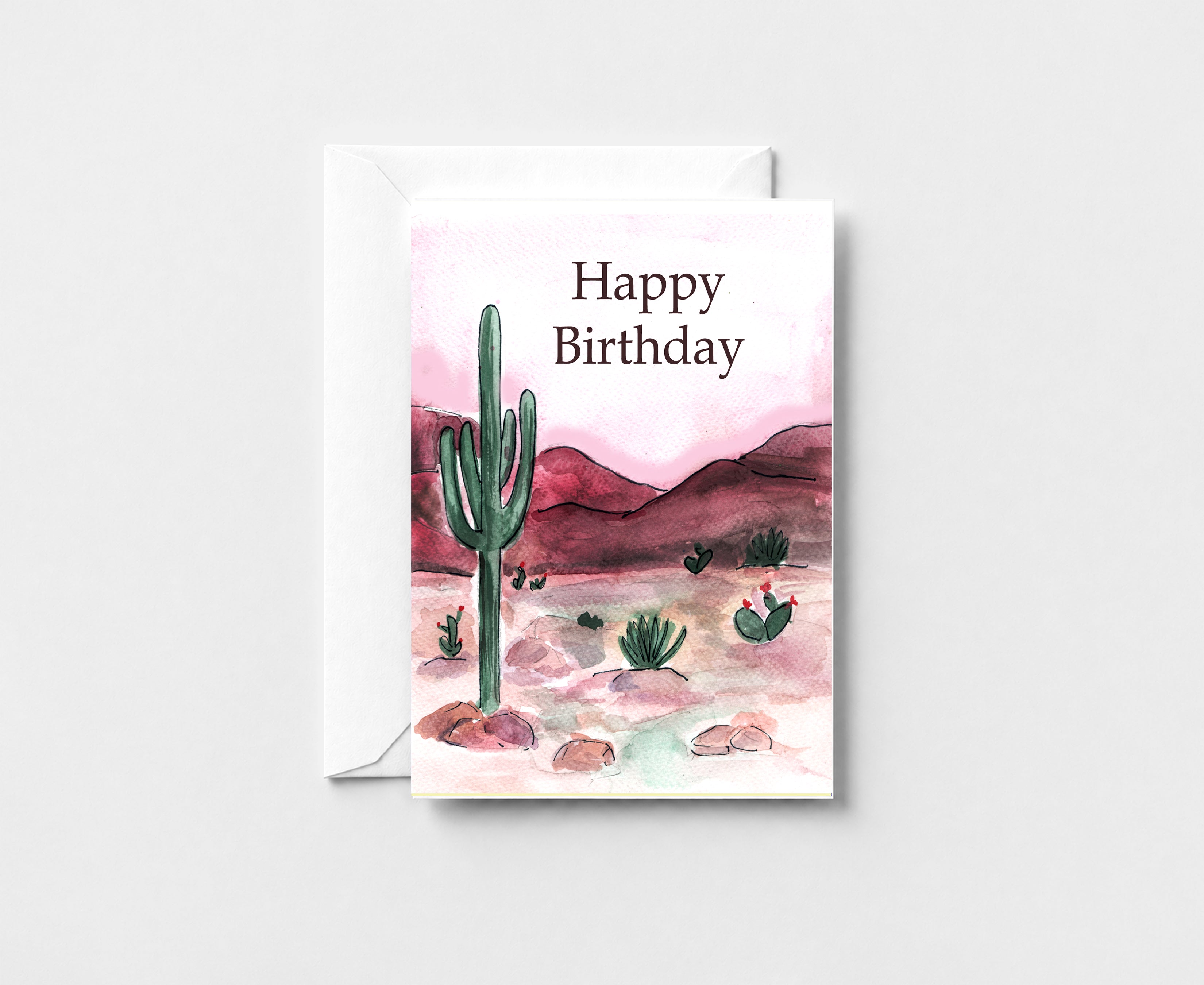 Happy Birthday Cactus Greeting Card GC036