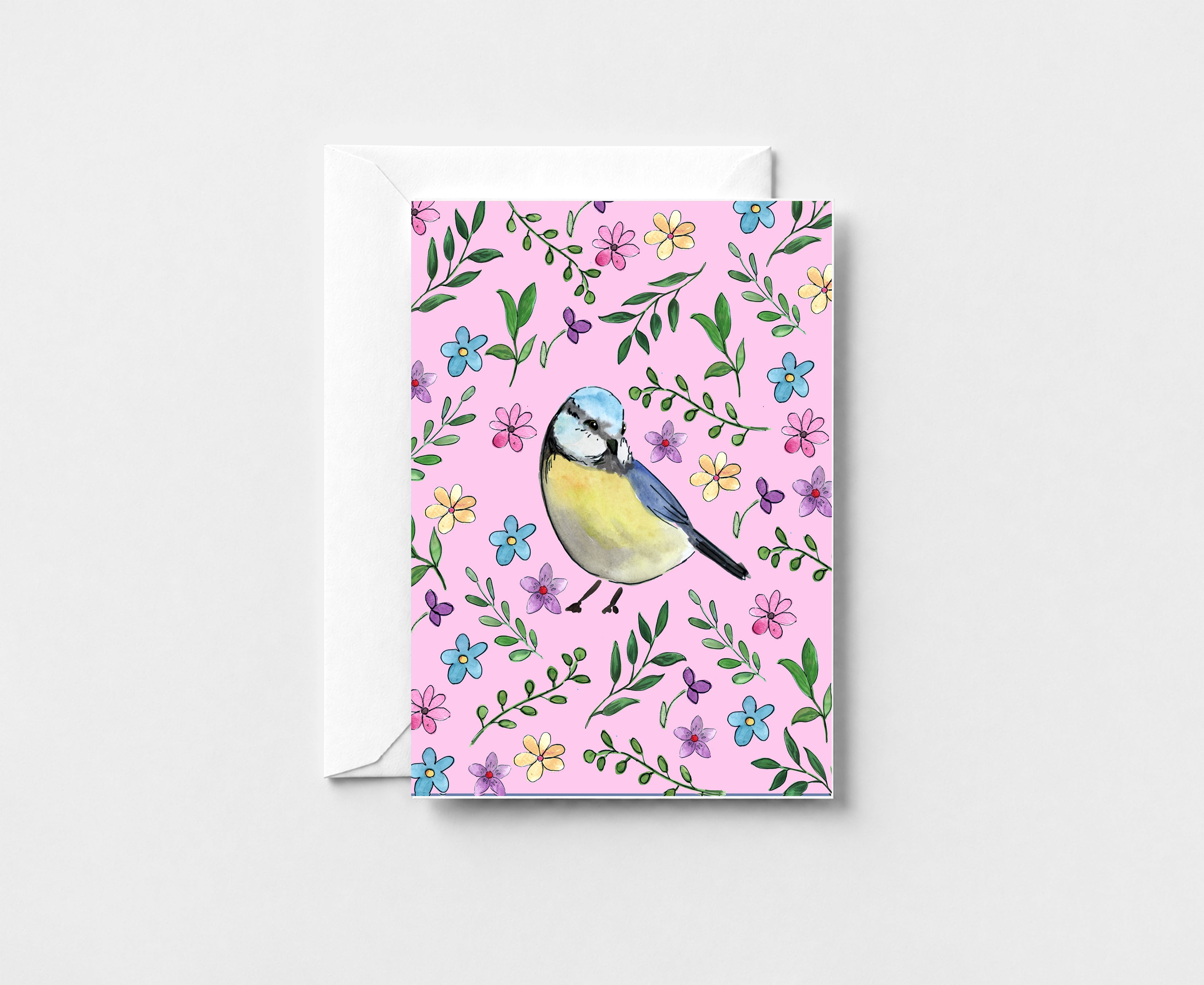 Pink Bird Greeting Card GC005